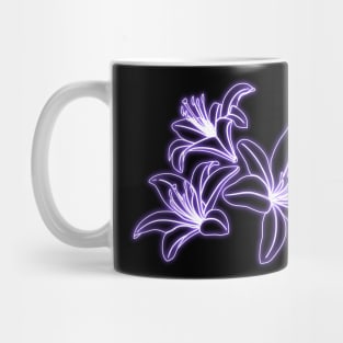 Violet Neon Lys Flowers Mug